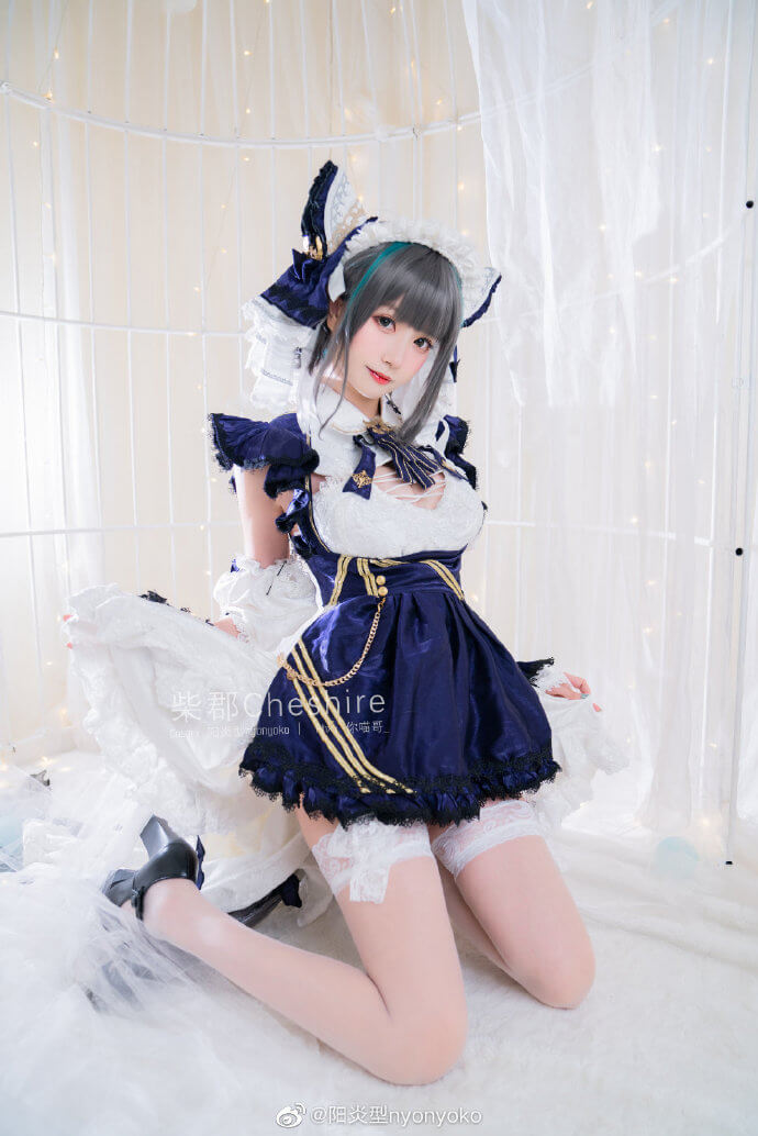 碧蓝航线柴郡原皮cos 碧蓝航线柴郡甜美猫女仆