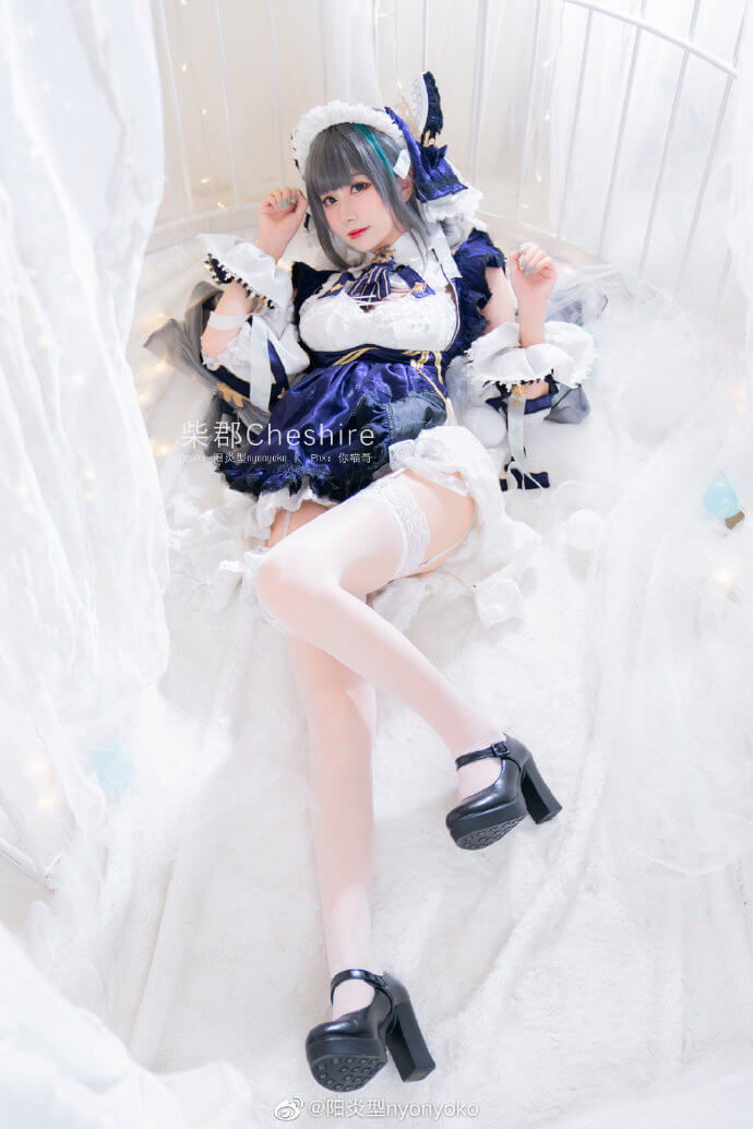碧蓝航线柴郡原皮cos 碧蓝航线柴郡甜美猫女仆