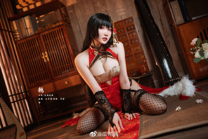 碧蓝航线大凤旗袍cosplay 碧蓝航线大凤换装凤鸣春晓cos|cn瓜希酱