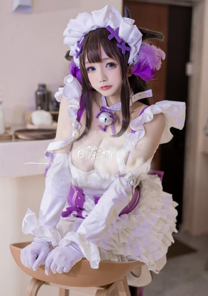 碧蓝航线樫野cosplay 碧蓝航线樫野女仆小牛&旗袍cos