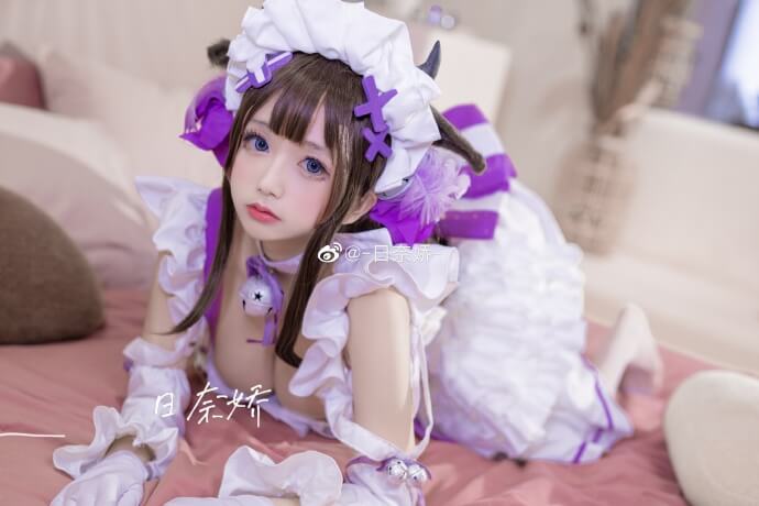 碧蓝航线樫野cosplay 碧蓝航线樫野女仆小牛&旗袍cos