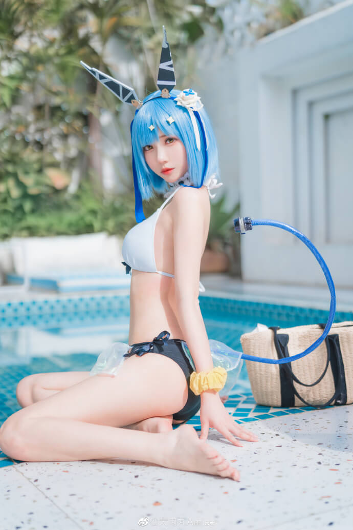 碧蓝航线加斯科涅泳装cosplay 碧蓝航线加斯科涅'夏季环境应对外装'cos参上