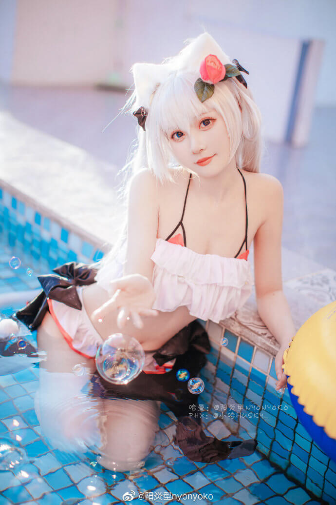 碧蓝航线哈曼泳装cosplay 碧蓝航线哈曼泳装小小的夏日战争展示