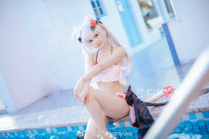 碧蓝航线哈曼泳装cosplay 碧蓝航线哈曼泳装小小的夏日战争展示