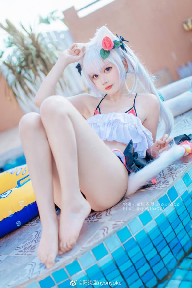 碧蓝航线哈曼泳装cosplay 碧蓝航线哈曼泳装小小的夏日战争展示