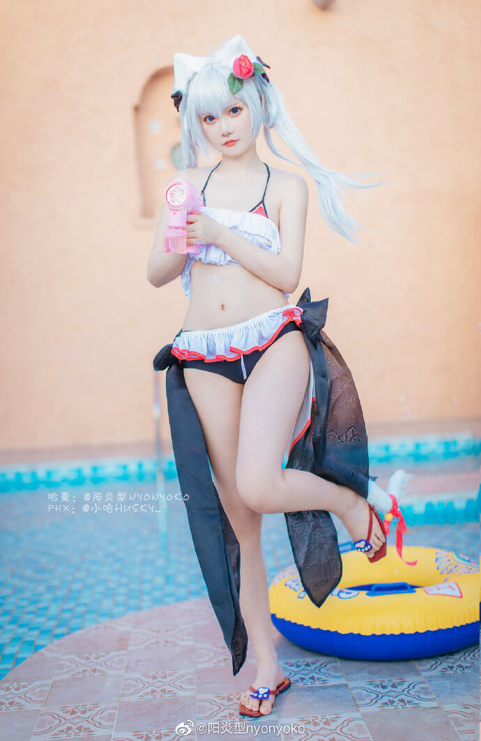 碧蓝航线哈曼泳装cosplay 碧蓝航线哈曼泳装小小的夏日战争展示
