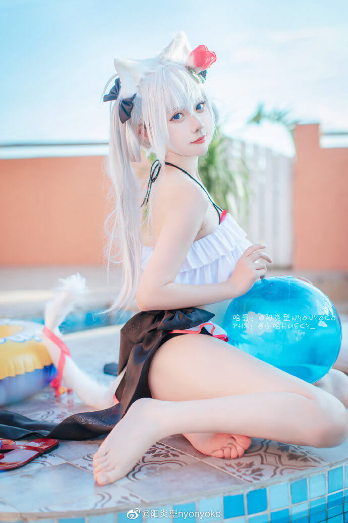 碧蓝航线哈曼泳装cosplay 碧蓝航线哈曼泳装小小的夏日战争展示