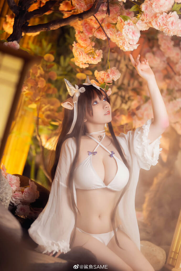 碧蓝航线樫野泳装cosplay 碧蓝航线樫野换装温泉的放松时间cos