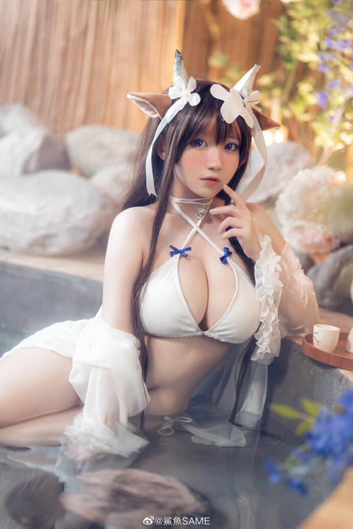 碧蓝航线樫野泳装cosplay 碧蓝航线樫野换装温泉的放松时间cos