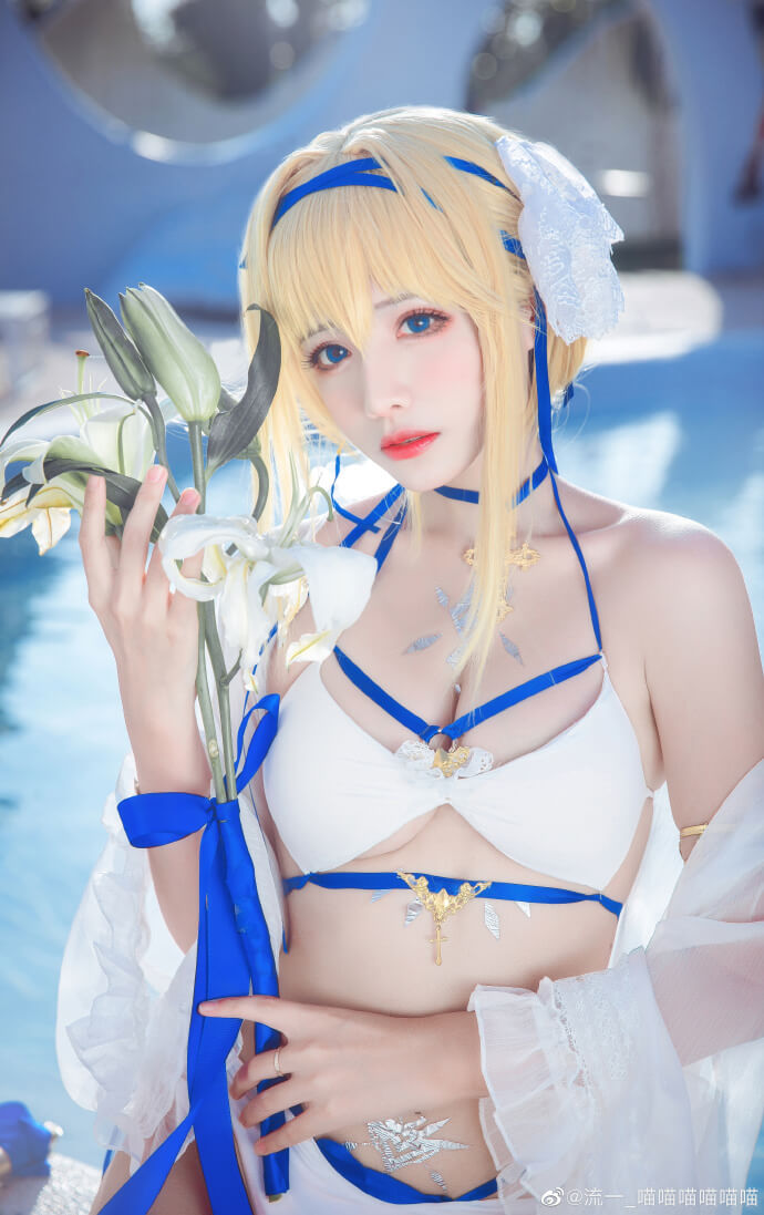 碧蓝航线贞德泳装cosplay 碧蓝航线贞德换装海之圣女cos