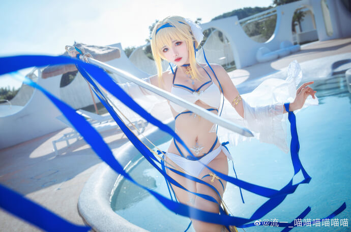 碧蓝航线贞德泳装cosplay 碧蓝航线贞德换装海之圣女cos