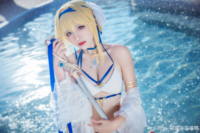 碧蓝航线贞德泳装cosplay 碧蓝航线贞德换装海之圣女cos