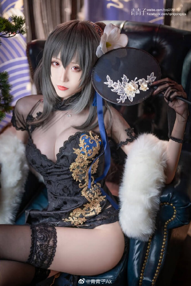碧蓝航线路易九世旗袍cos 路易九世换装瑰丽的执勤人cosplay