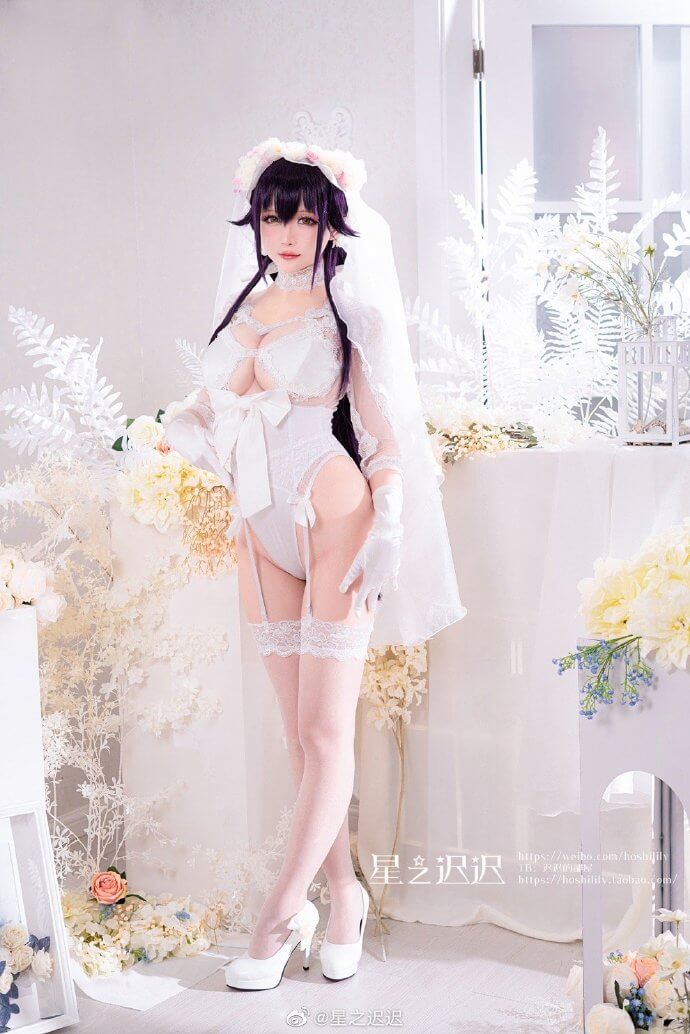 碧蓝航线吾妻誓约婚纱cos 碧蓝航线吾妻「纯洁憧憬」cosplay