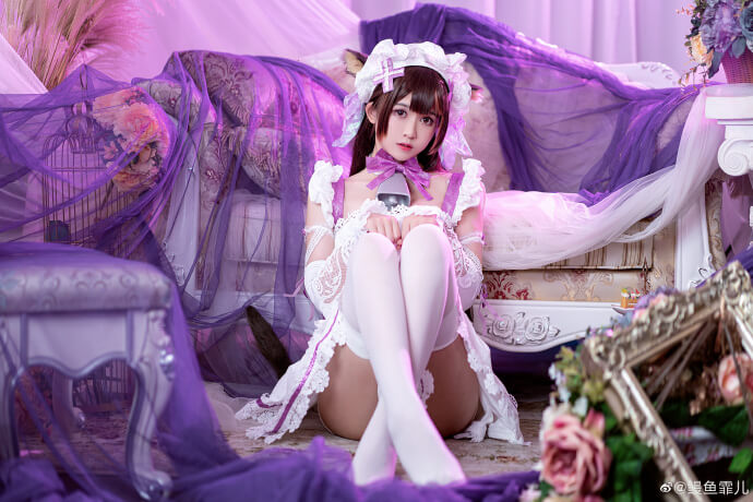 碧蓝航线樫野女仆cos 碧蓝航线牛牛女仆装cosplay