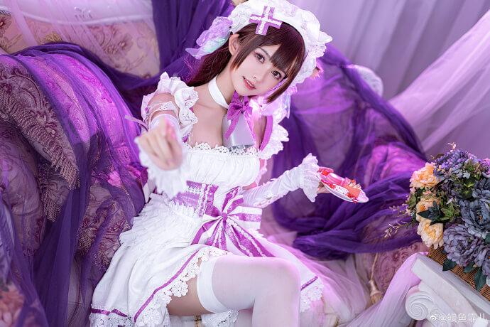 碧蓝航线樫野女仆cos 碧蓝航线牛牛女仆装cosplay