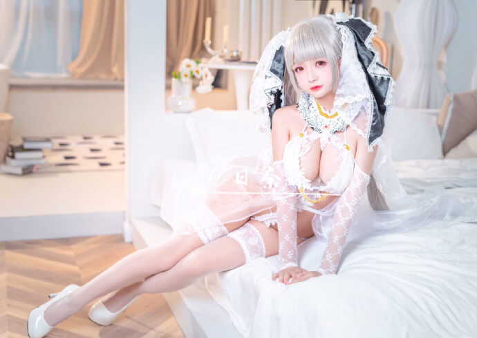 碧蓝航线可畏婚纱cos同人礼服|cn日奈娇