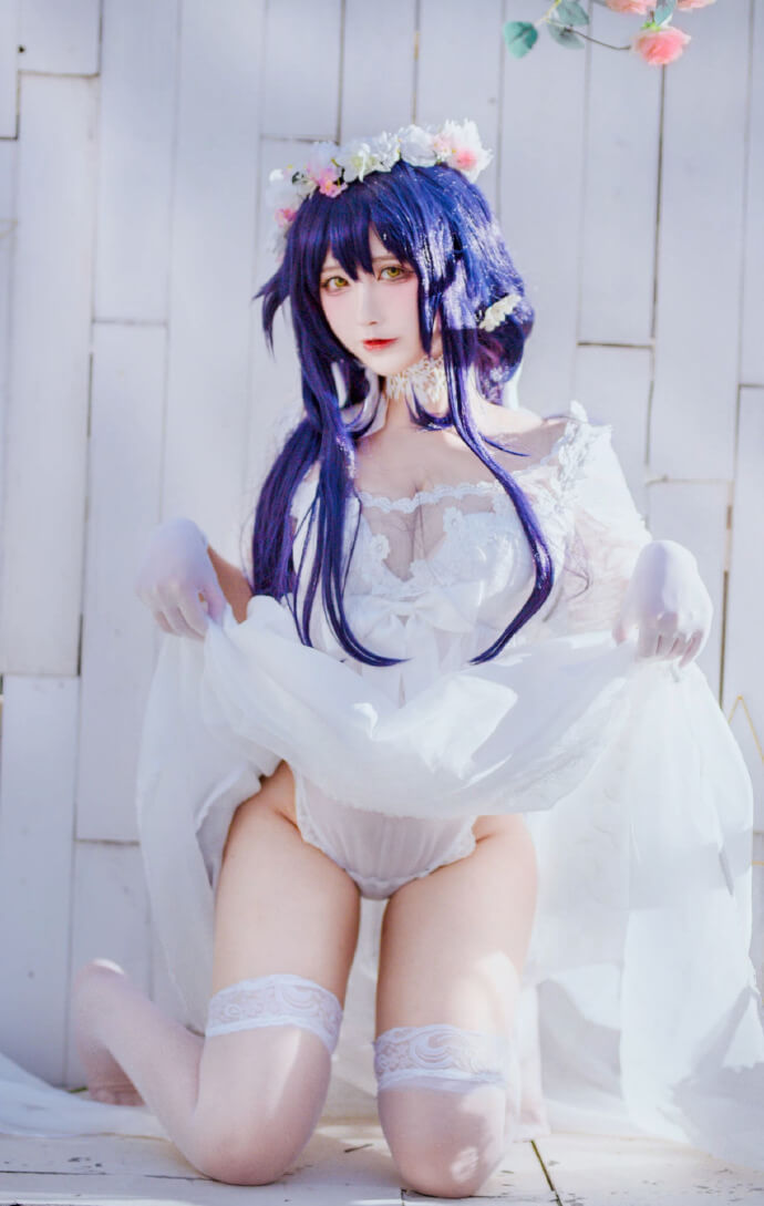 碧蓝航线吾妻婚纱cosplay 碧蓝航线吾妻美丽的花嫁cos