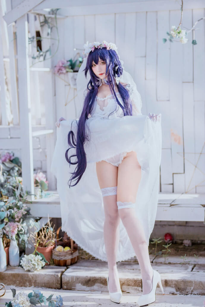碧蓝航线吾妻婚纱cosplay 碧蓝航线吾妻美丽的花嫁cos