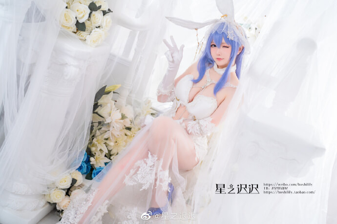 碧蓝航线花园婚纱cos 碧蓝航线花园花嫁白雪之仪cosplay