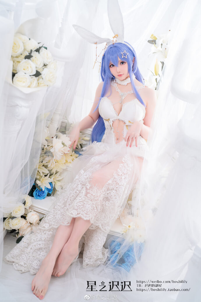碧蓝航线花园婚纱cos 碧蓝航线花园花嫁白雪之仪cosplay