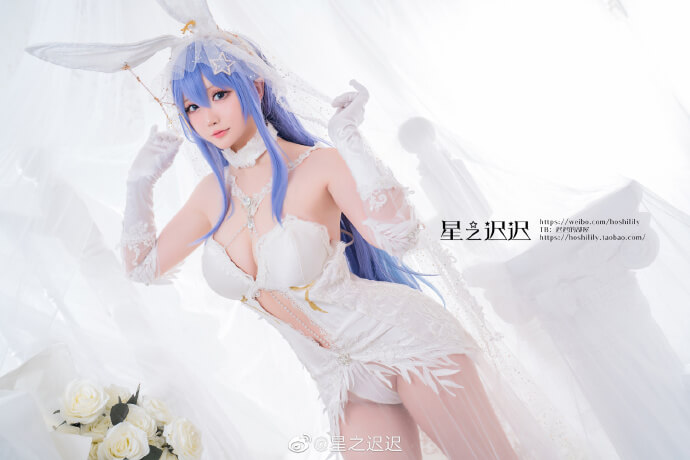 碧蓝航线花园婚纱cos 碧蓝航线花园花嫁白雪之仪cosplay