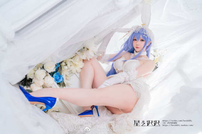 碧蓝航线花园婚纱cos 碧蓝航线花园花嫁白雪之仪cosplay