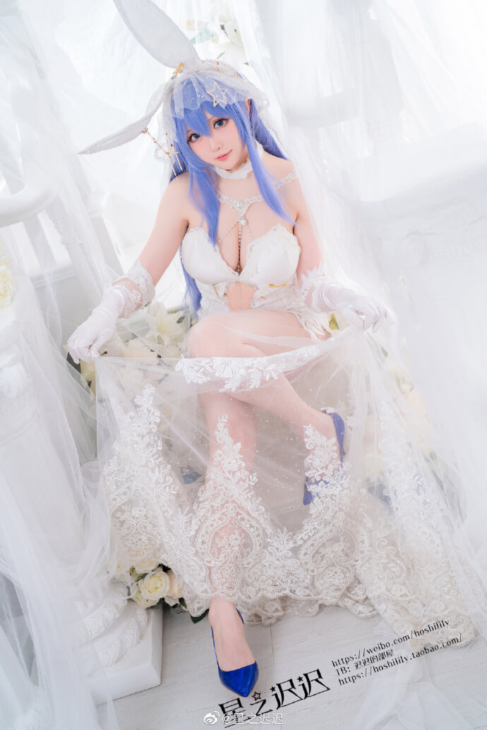 碧蓝航线花园婚纱cos 碧蓝航线花园花嫁白雪之仪cosplay