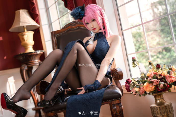 碧蓝航线黑太子旗袍cos 碧蓝航线黑太子换装「Fairmaid·Spring」