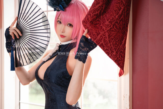 碧蓝航线黑太子旗袍cos 碧蓝航线黑太子换装「Fairmaid·Spring」