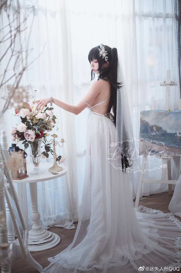 碧蓝航线大凤婚纱cos 大凤换装潮风的吸引cosplay