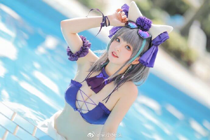 碧蓝航线柴郡泳装cos,柴郡泳装Dating Summer！
