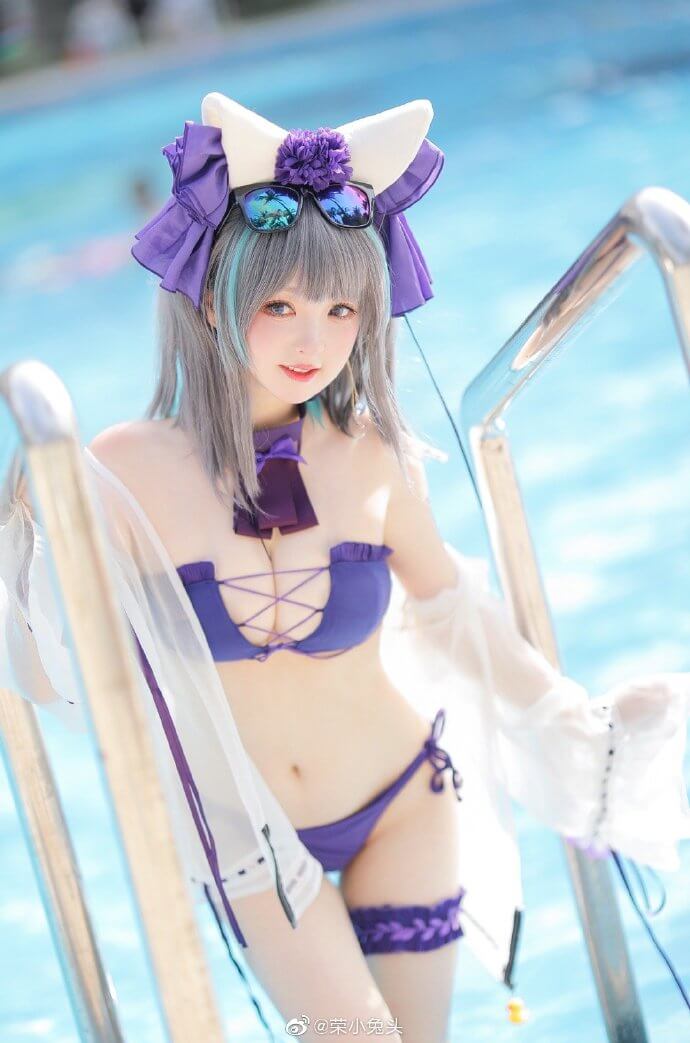 碧蓝航线柴郡泳装cos,柴郡泳装Dating Summer！