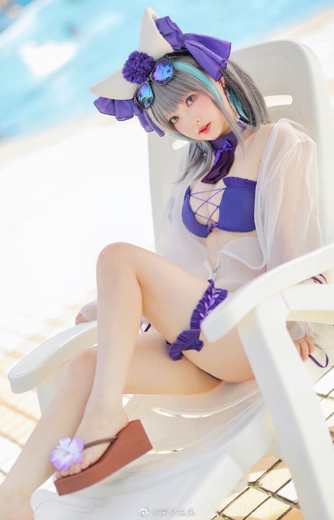 碧蓝航线柴郡泳装cos,柴郡泳装Dating Summer！