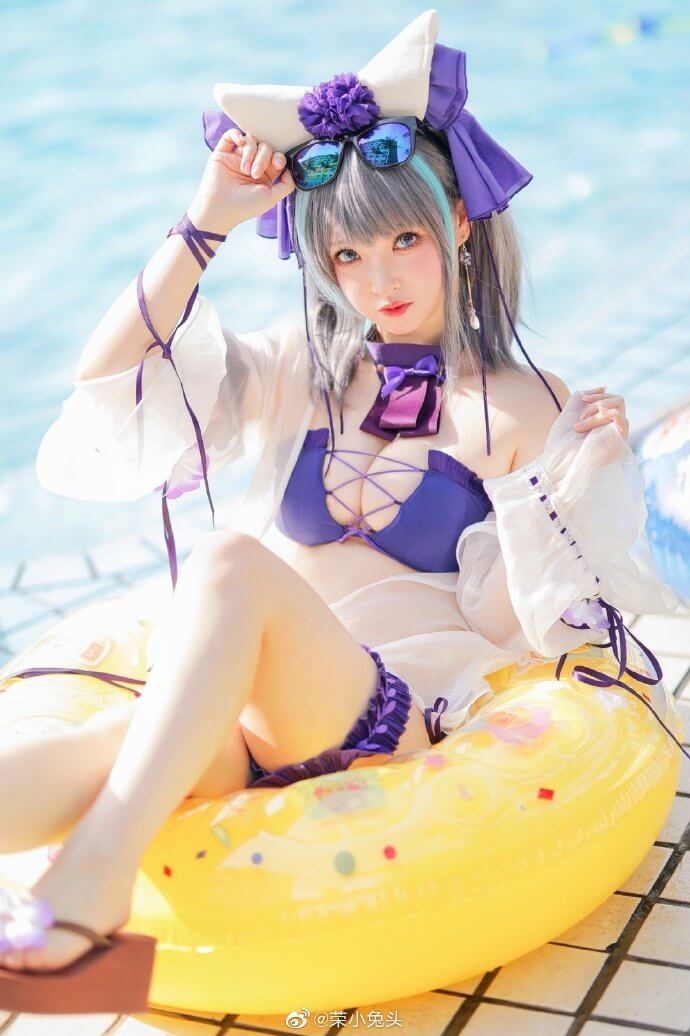 碧蓝航线柴郡泳装cos,柴郡泳装Dating Summer！