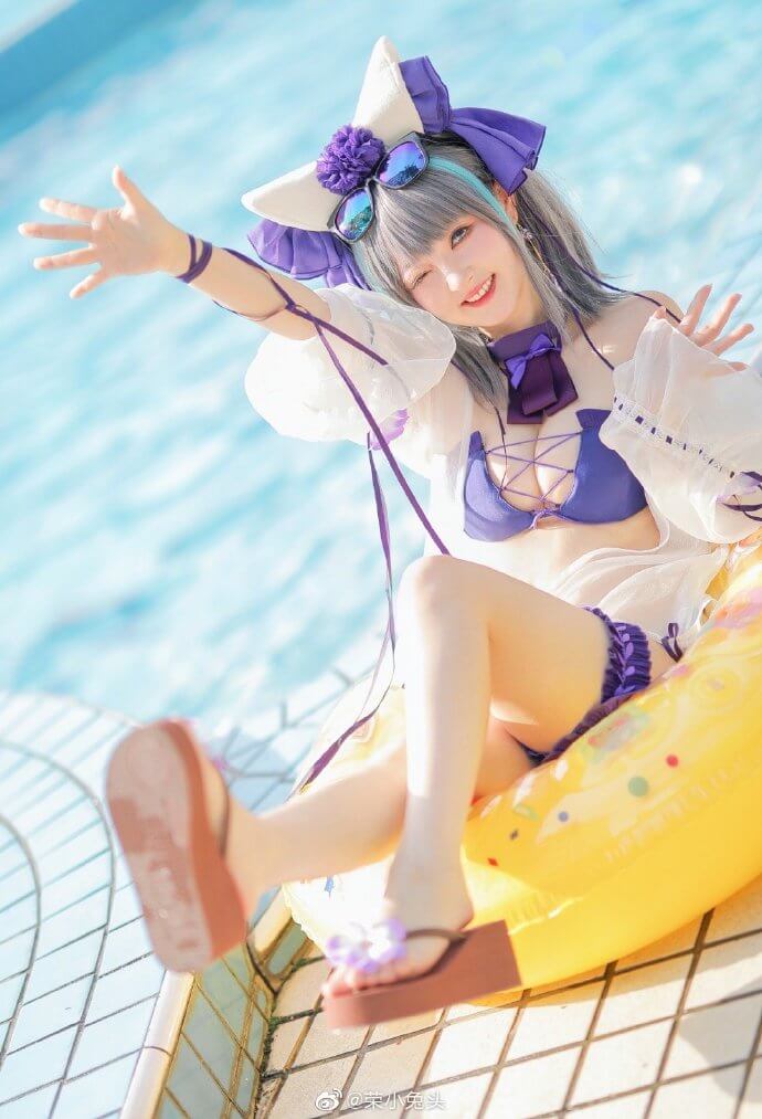 碧蓝航线柴郡泳装cos,柴郡泳装Dating Summer！