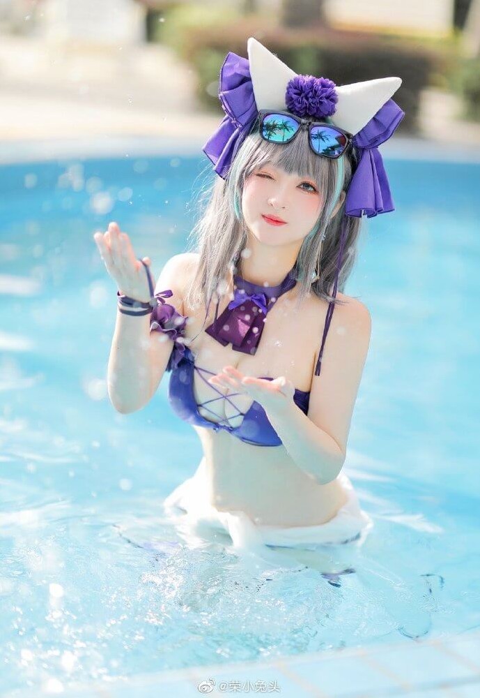 碧蓝航线柴郡泳装cos,柴郡泳装Dating Summer！