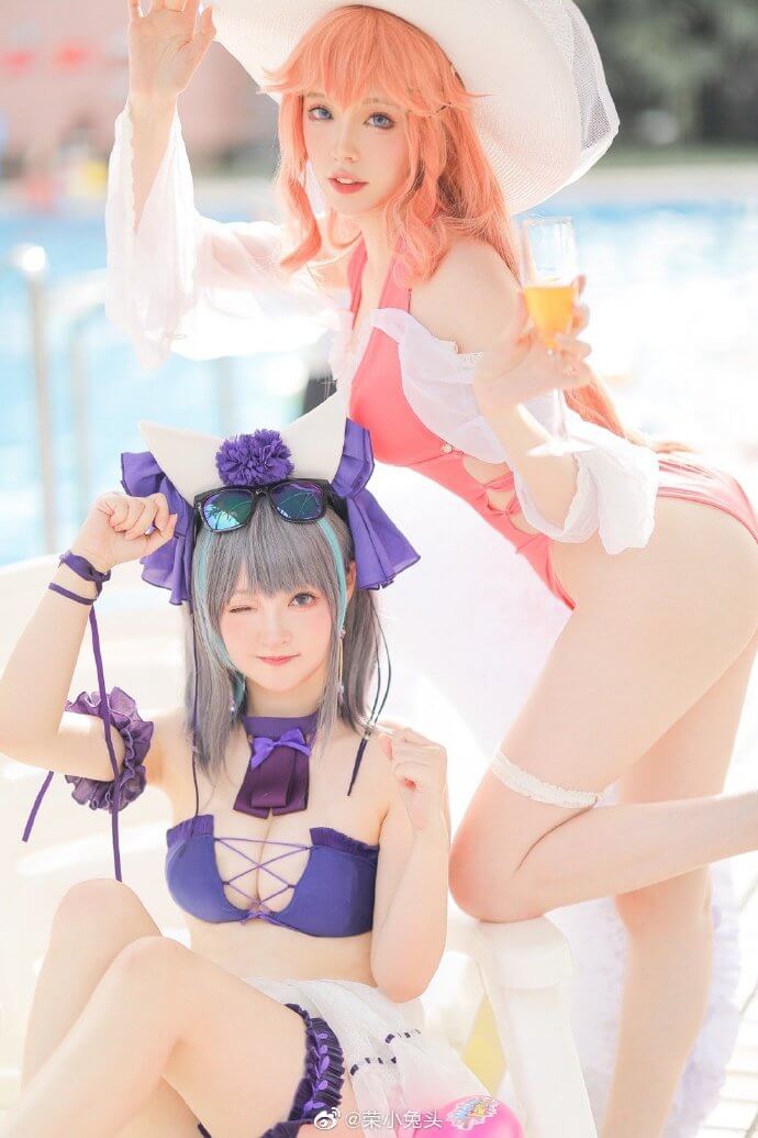 碧蓝航线柴郡泳装cos,柴郡泳装Dating Summer！