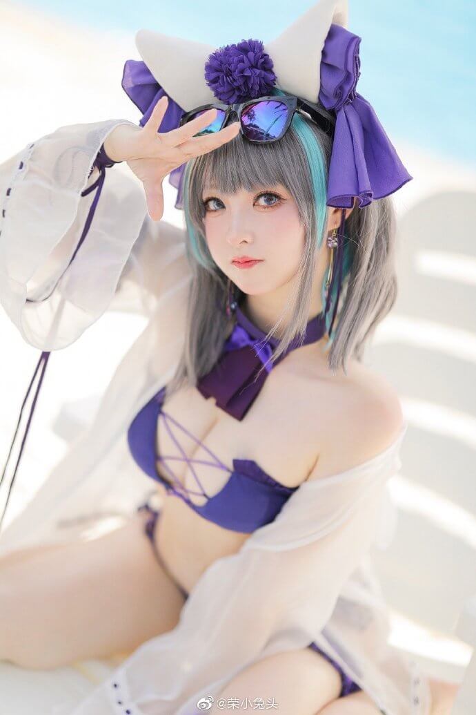 碧蓝航线柴郡泳装cos,柴郡泳装Dating Summer！