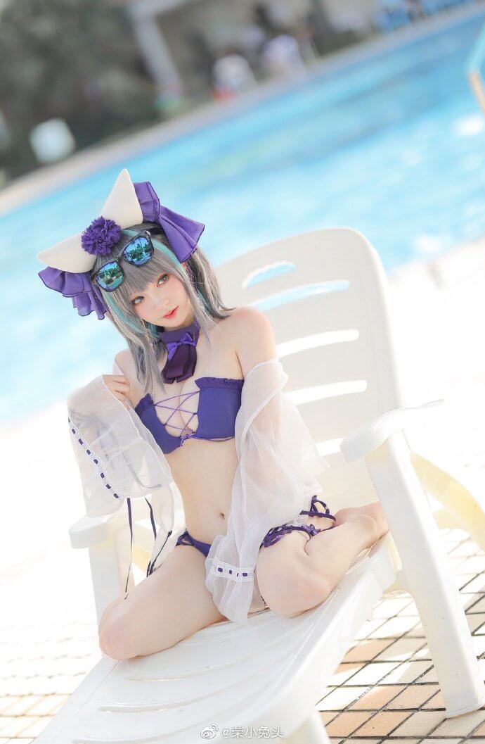碧蓝航线柴郡泳装cos,柴郡泳装Dating Summer！