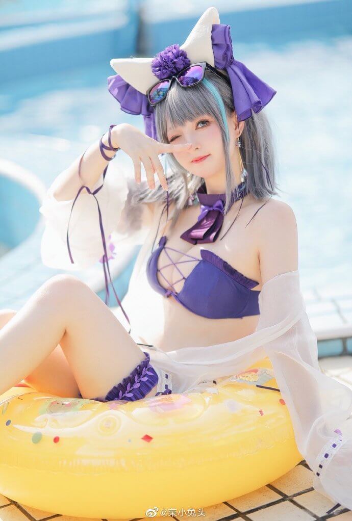 碧蓝航线柴郡泳装cos,柴郡泳装Dating Summer！