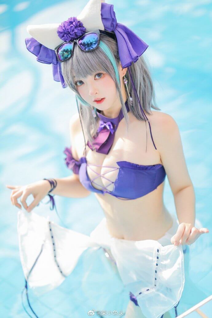 碧蓝航线柴郡泳装cos,柴郡泳装Dating Summer！