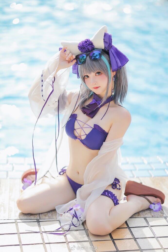 碧蓝航线柴郡泳装cos,柴郡泳装Dating Summer！