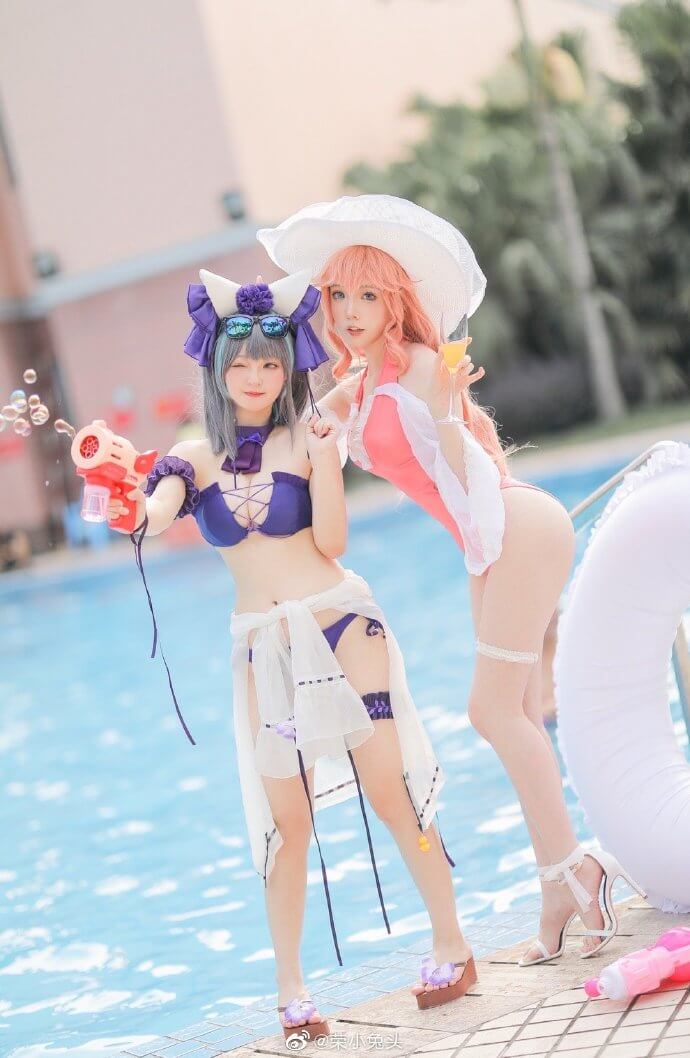 碧蓝航线柴郡泳装cos,柴郡泳装Dating Summer！
