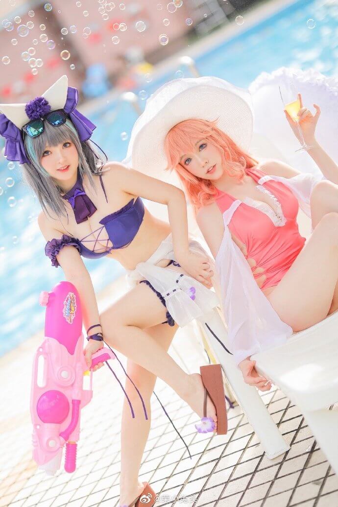 碧蓝航线柴郡泳装cos,柴郡泳装Dating Summer！