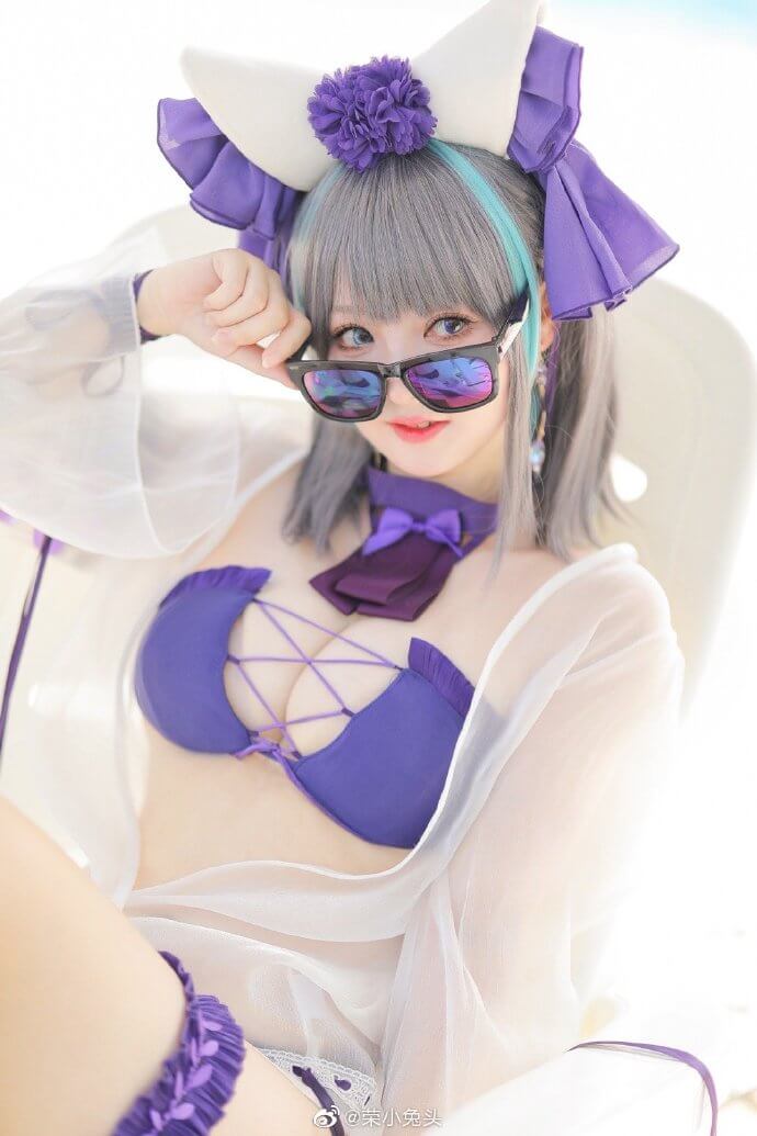 碧蓝航线柴郡泳装cos,柴郡泳装Dating Summer！