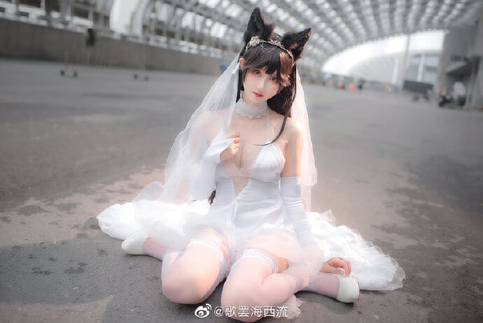 碧蓝航线爱宕花嫁cos 碧蓝航线爱宕白花的誓约|cn羽生三未