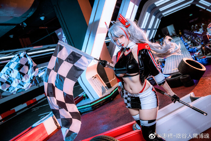 碧蓝航线欧根亲王赛车换装cos 欧根赛车皮肤「Final Lap」cosplay
