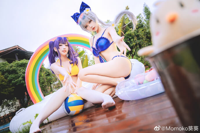 碧蓝航线维托里奥维内托泳装cos vv拉斯佩齐亚之花换装cosplay