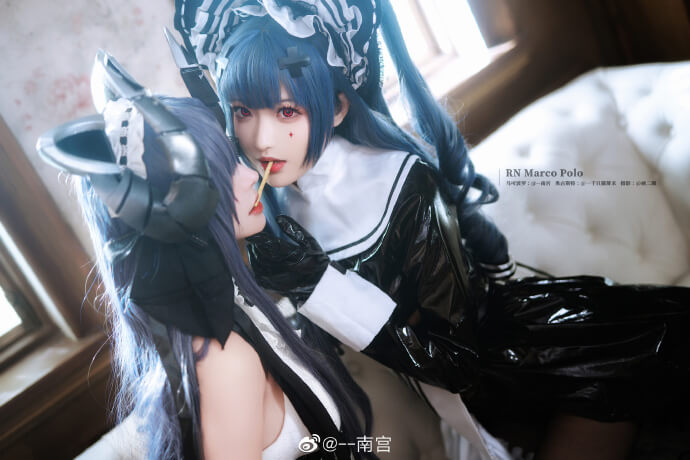 《碧蓝航线》马可波罗黑丝大长腿女仆cos|cn--南宫